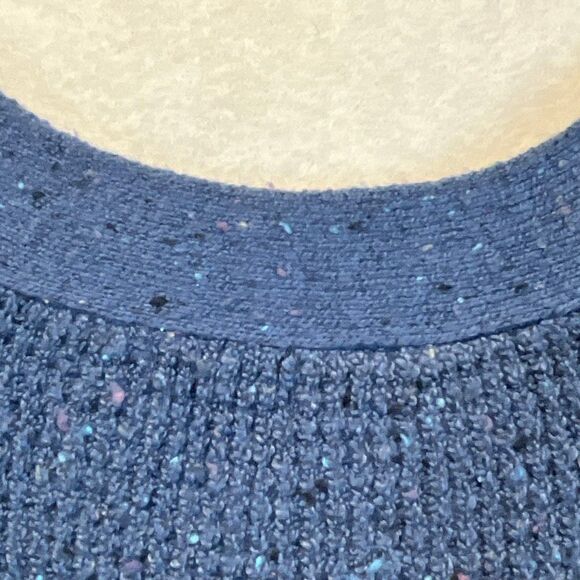 NWT a.n.a. Women’s 2X Sweater Y Neck Pullover Bijou Blue Drop Shoulder Stretch - Picture 13 of 16